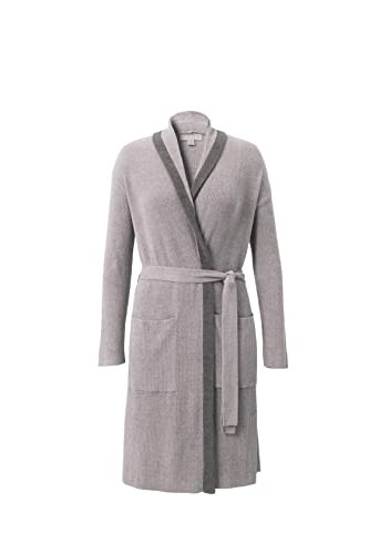 Barefoot Dreams CozyChic Ultra Lite Tipped Ribbed Short Robe (US, Alpha, Large, X-Large, Regular, Regular, Dove Gray/Mineral) | Amazon (US)