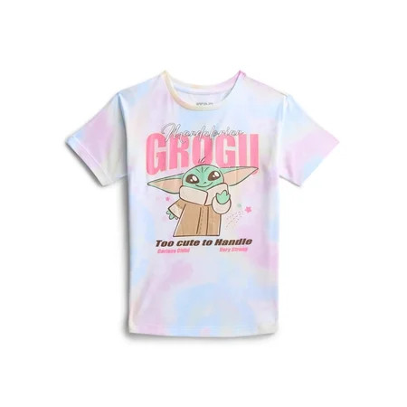 Star Wars Girls Grogu Too Cute Graphic Tee with Short Sleeves, Sizes 4-16 | Walmart (US)