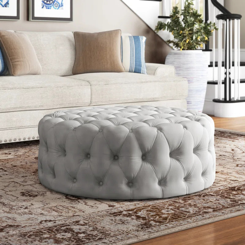 Huskins 41.73" Tufted Round Cocktail Ottoman | Wayfair North America