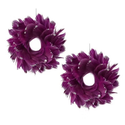 North Pole Trading Co. Purple Feather Wreath Set 2-pc. Christmas Ornament | JCPenney