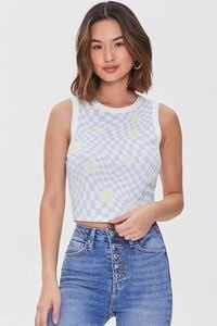 Checkered Print Floral Tank Top | Forever 21 (US)