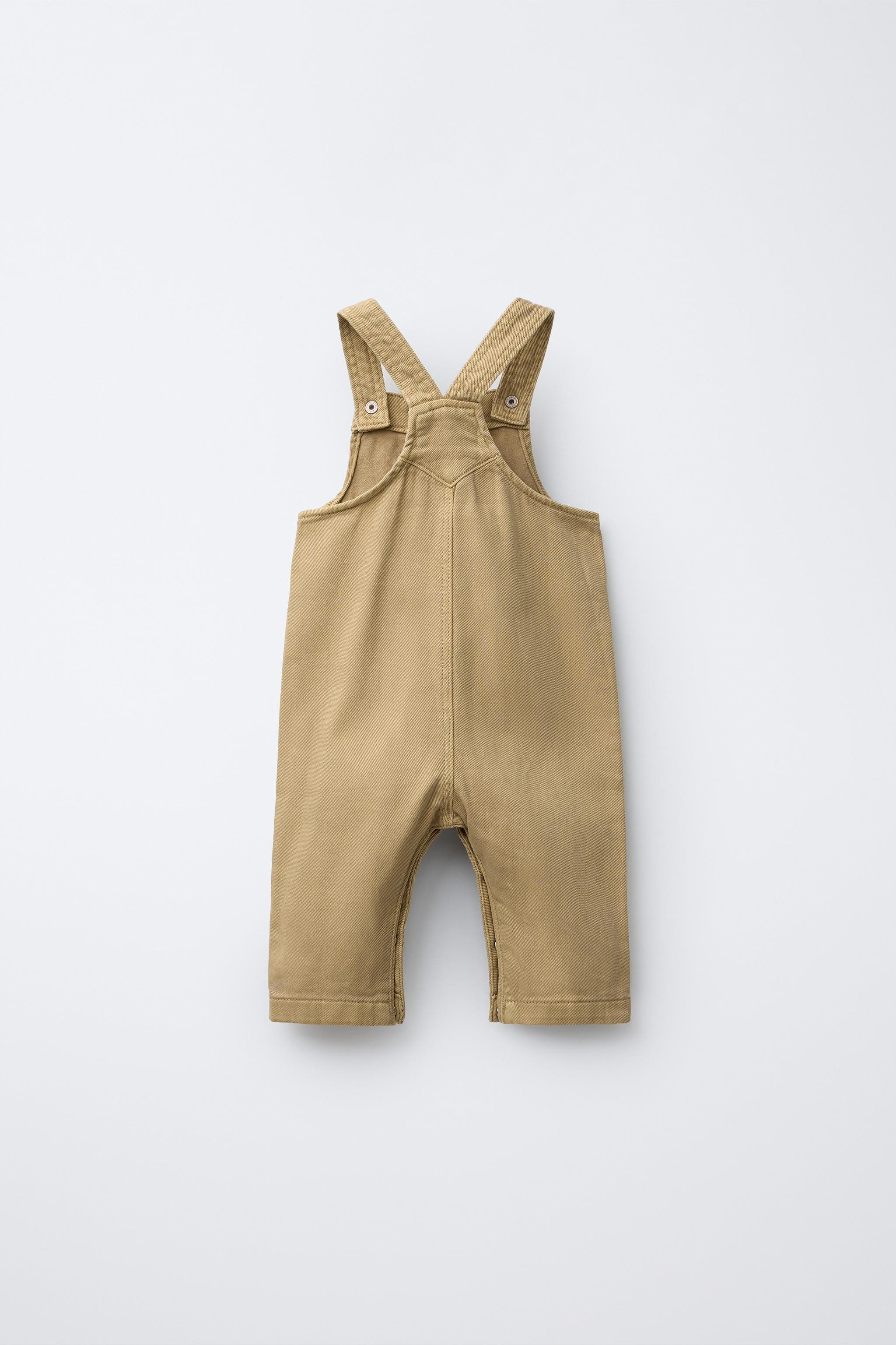 PLAIN LONG TWILL OVERALLS | Zara US