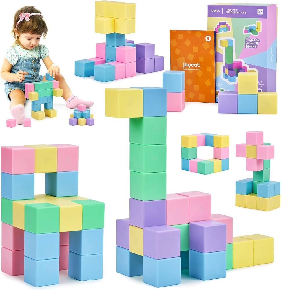 Magnetic Blocks for Kids Ages 1-3, Toddler Girl Toys, Magnetic Building Blocks for Girls 2-4, 3-5... | Amazon (US)