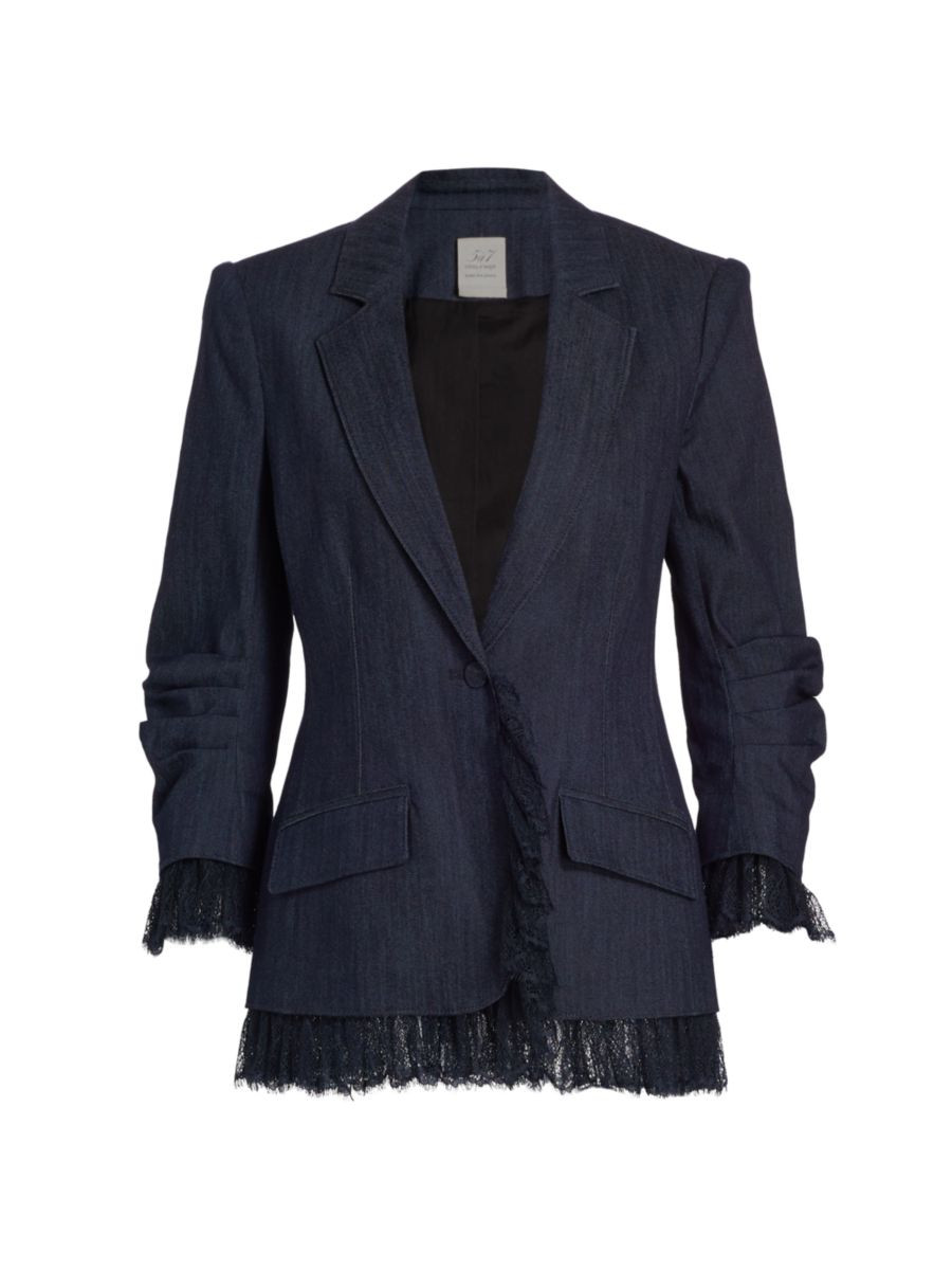 Roxie Denim & Lace Blazer | Saks Fifth Avenue