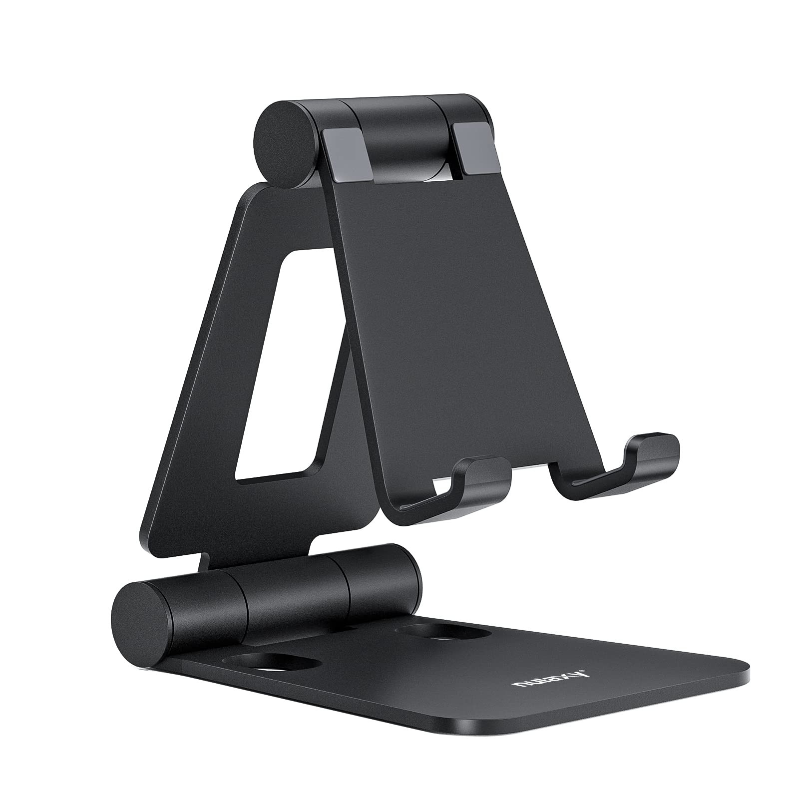 Nulaxy Dual Folding Cell Phone Stand, Fully Adjustable Foldable Desktop Phone Holder Cradle Dock ... | Amazon (US)