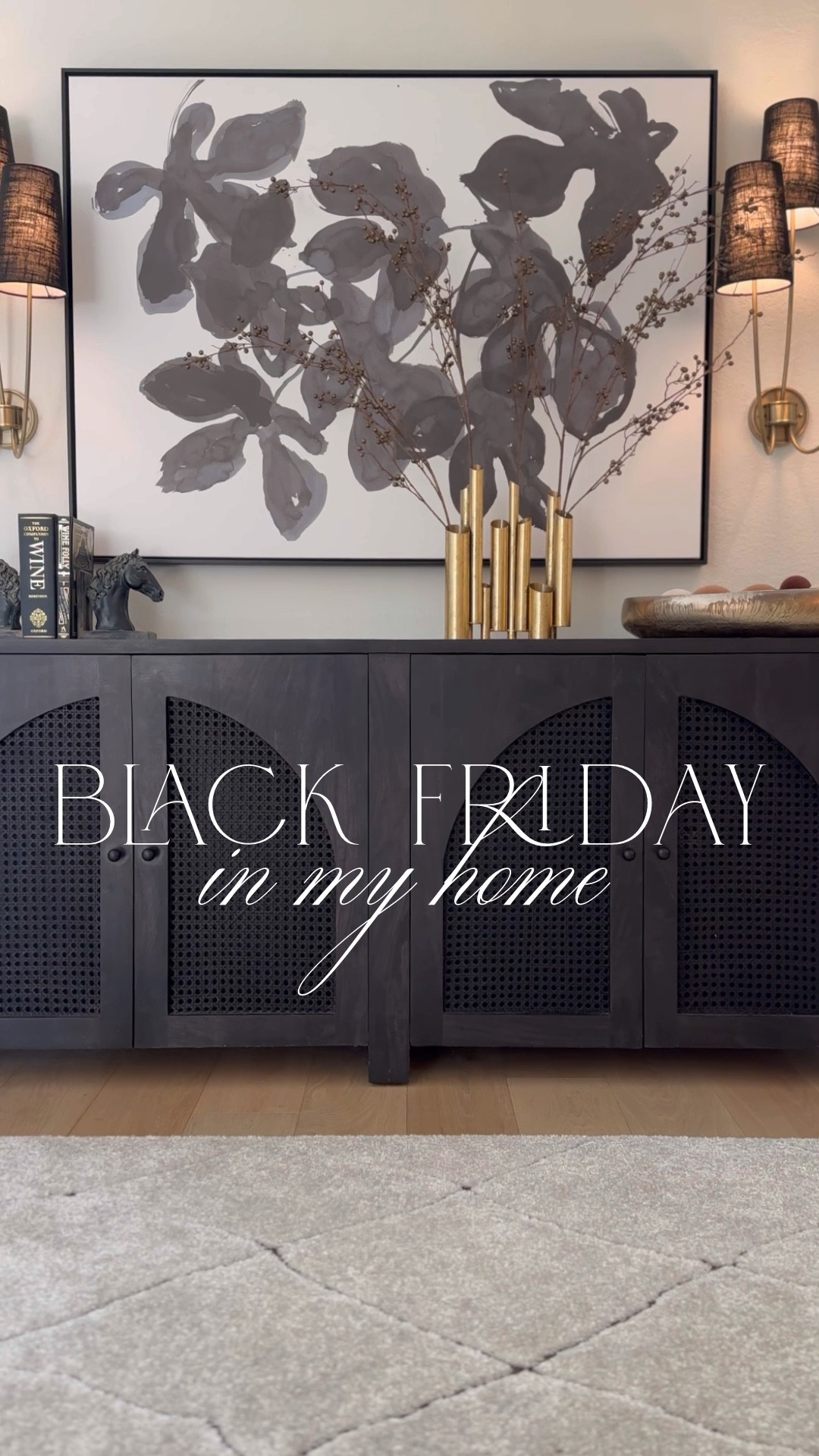 Furniture and decor in my home on Black Friday sale! Up to 30% off or more on most of my designer pieces 🙌🏼 Including my black sideboard, dining chairs in Cary Linen, cane grid accent chairs, arched black cabinet, entryway console, bedroom furniture & rug, dining room buffet, and media console!  

#LTKCyberWeek #LTKHome #LTKSaleAlert