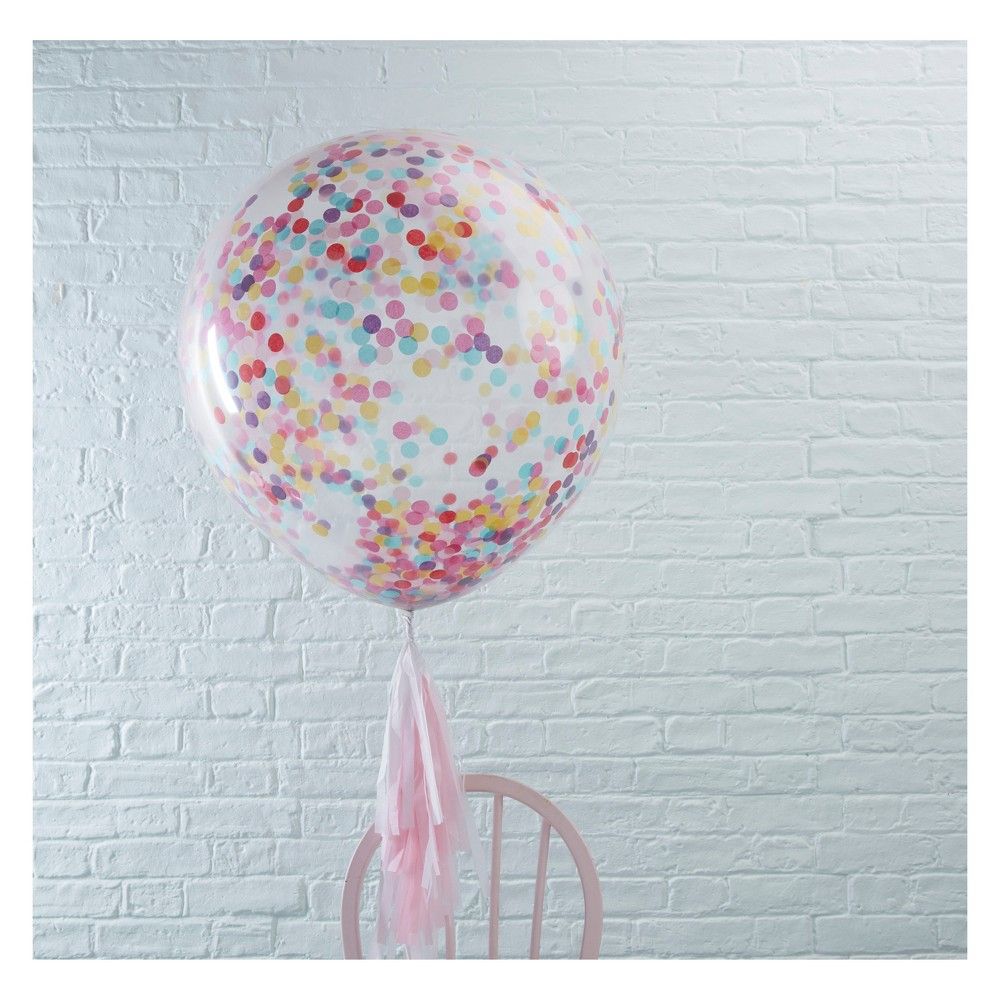 3ct Ginger Ray Large Confetti Filled Balloons Pick And Mix, Clear | Target