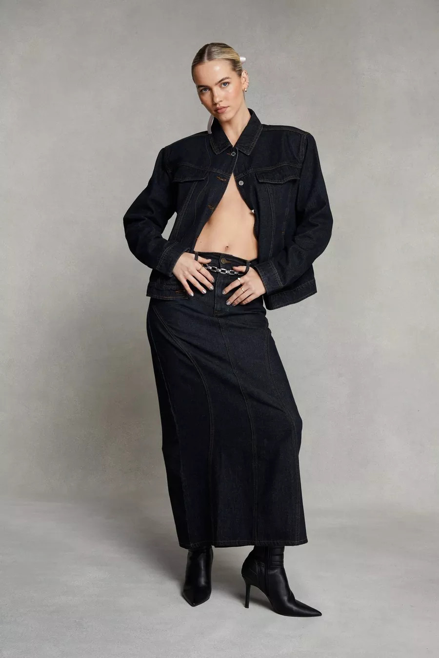Paneled Denim Maxi Skirt | Nasty Gal US