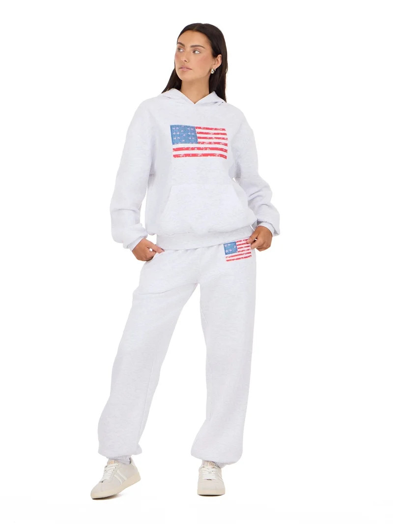 Forever 21 Women's and Women's Plus Americana Oversized Hoodie, Sizes XXS-4X | Walmart (US)