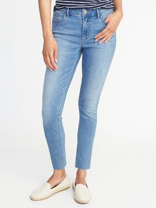 Mid-Rise Rockstar Super Skinny Raw-Edge Ankle Jeans for Women | Old Navy US