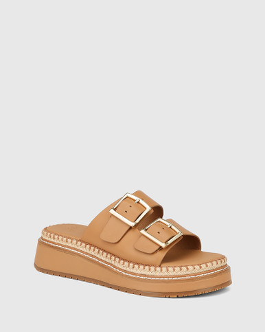 Dream Dark Sand Leather Flatform | Wittner