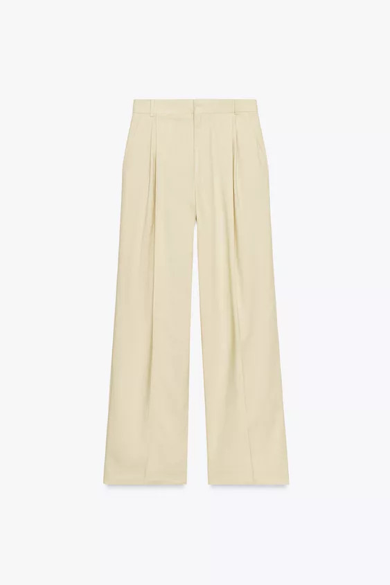 ZW COLLECTION WIDE-LEG DARTED TROUSERS | Zara US
