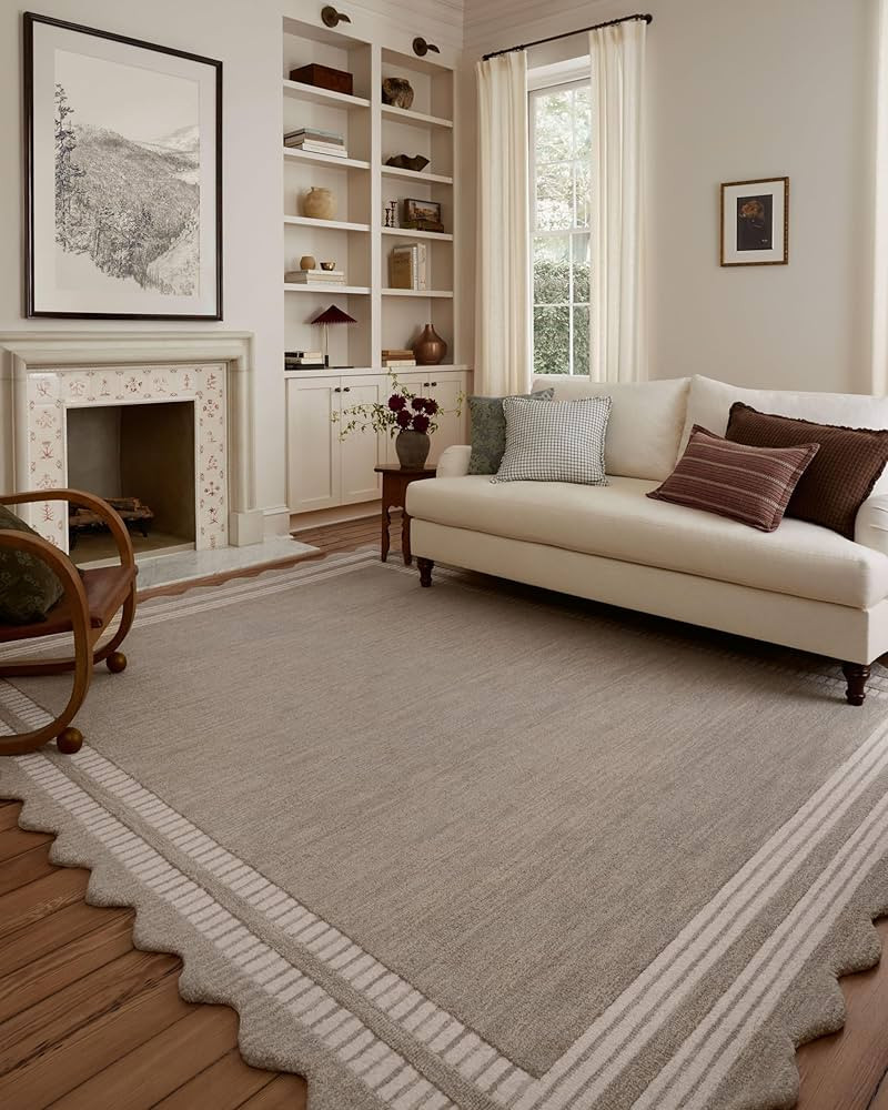 Loloi Chris Loves Julia Scottie Collection SCO-01 Fog/Ivory 3'-6" x 5'-6", .87" Pile Height, Acce... | Amazon (US)