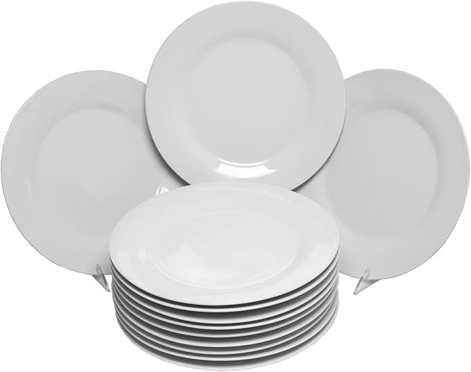 10 Strawberry Street Catering Pack 10.5", Set of 12 Dinner Plates, White | Amazon (US)