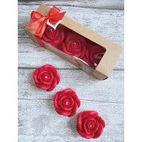 Valentines Candles, Valentines Scent, Rose Red Carved Gift For Her, Candle Set, Gift, Set Of 3, Vegan | Etsy (US)