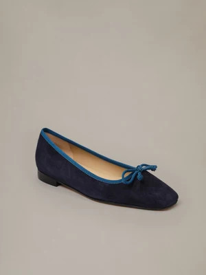 J.McLaughlin Women's Viola Suede Ballet Flats Navy, Size 7.5 | J.McLaughlin