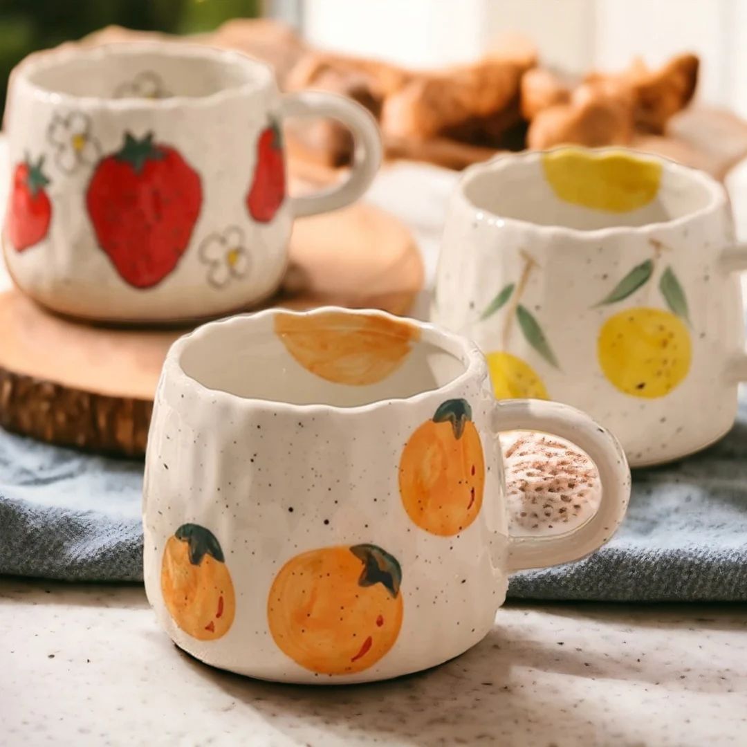 Ceramicfruit Printedmugs coffee Cups Drinkware Cheerful and Charming Coffee Cups Stylish Drinkwar... | Etsy (US)