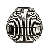 Bloomingville Debossed Stoneware, Black & White Vase, Grey | Amazon (US)