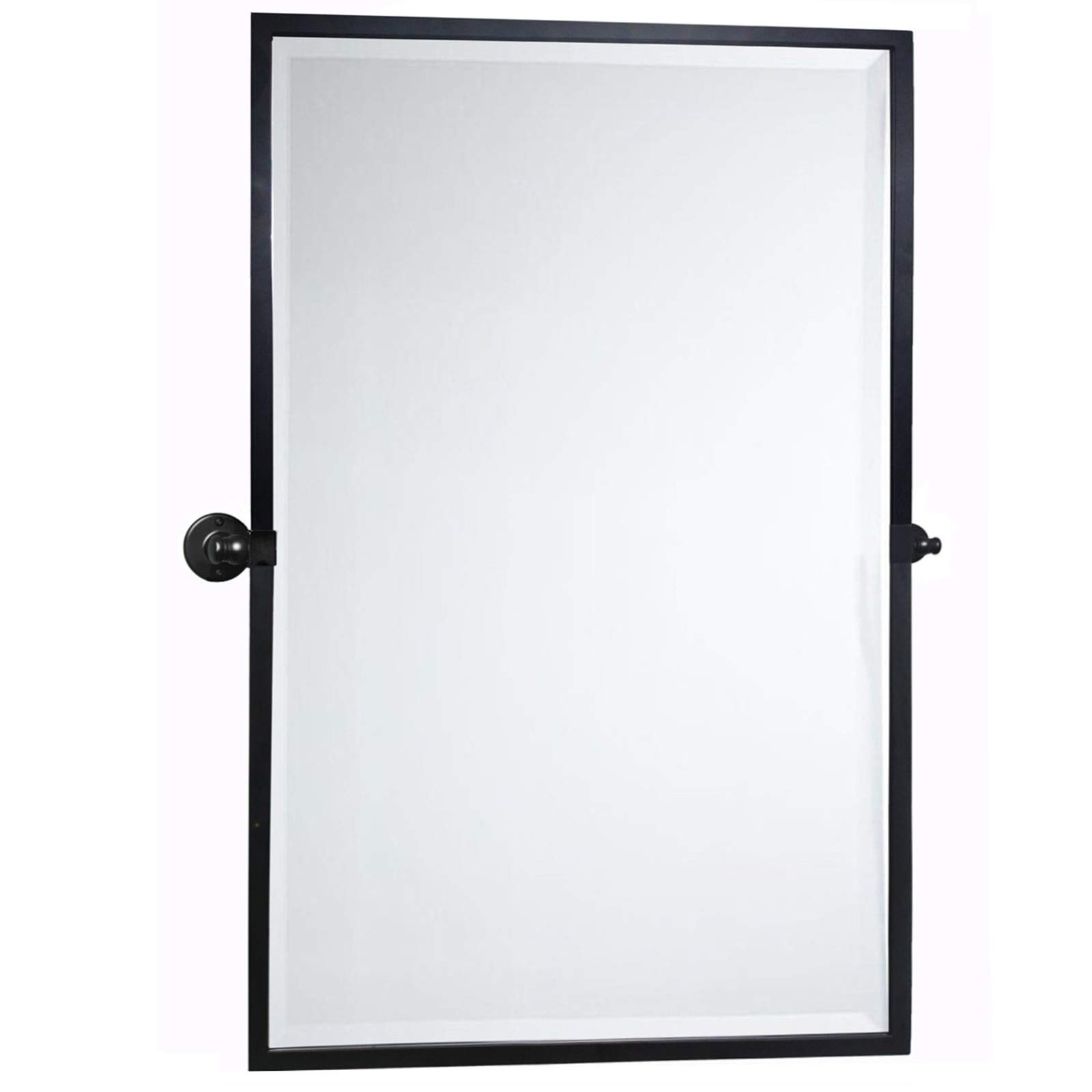 TEHOME 28.5 x 36'' Black Metal Framed Pivot Rectangle Bathroom Mirror Tilting Beveled Vanity Mirr... | Amazon (US)