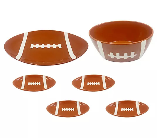 Temp-tations Football 6-Piece Entertaining Set | QVC