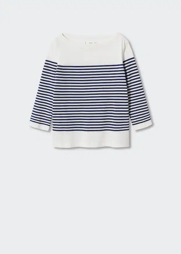 Striped cotton t-shirt -  Women | Mango USA | MANGO (US)