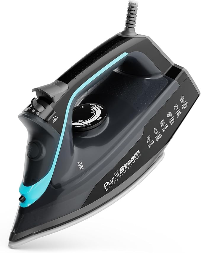 Pursteam SteamBurst+ 1750W Steam Iron, Ceramic Soleplate, Adjustable Steam, Burst of Steam, Self-... | Amazon (US)