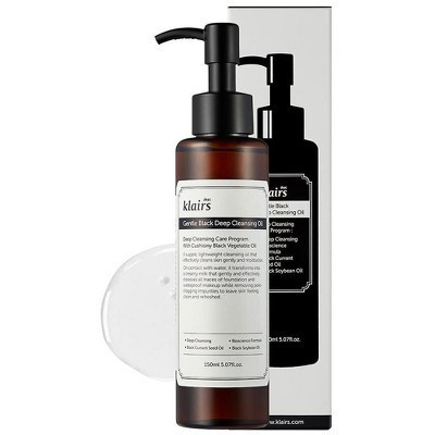 Dear, Klairs Gentle Black Deep Cleansing Oil (5.07 Oz) Kbeauty Skin Care | Vegan Black Bean, Black Sesame, Black Currant Seed Oil Skincare Cleanser | Target
