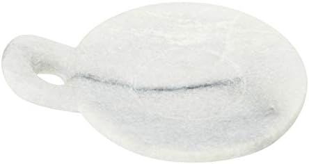 Creative Co-Op Small Marble Handle Dish, 5" x 3.5", White | Amazon (US)
