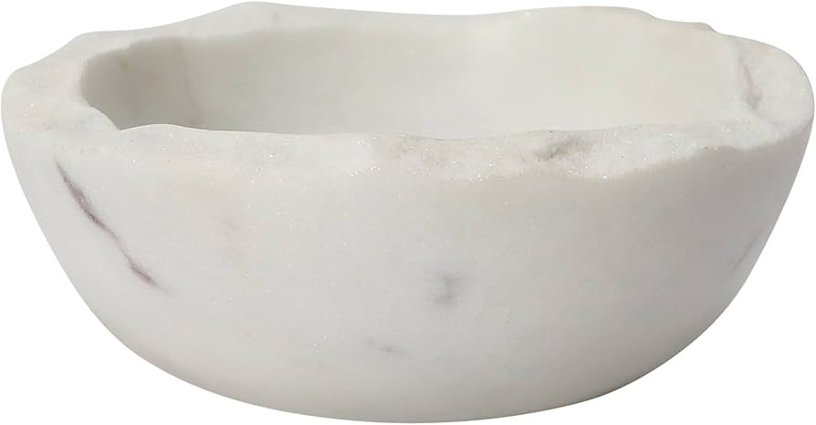 Bloomingville Bloomingville Marble Bowl with Raw Edge, White | Amazon (US)