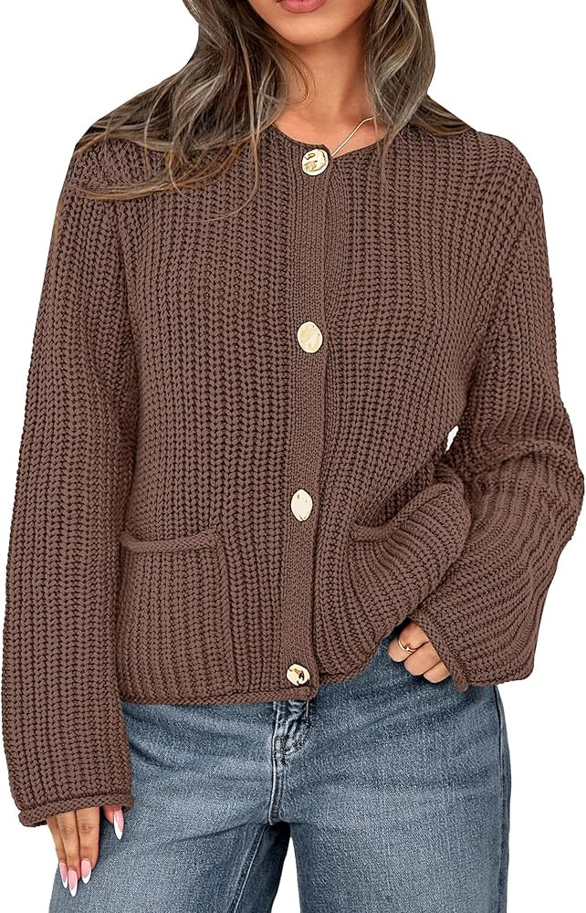 PRETTYGARDEN Cardigan Sweaters for Women 2025 Trendy Oversized Knit Chunky Button Cardigans Fall ... | Amazon (US)