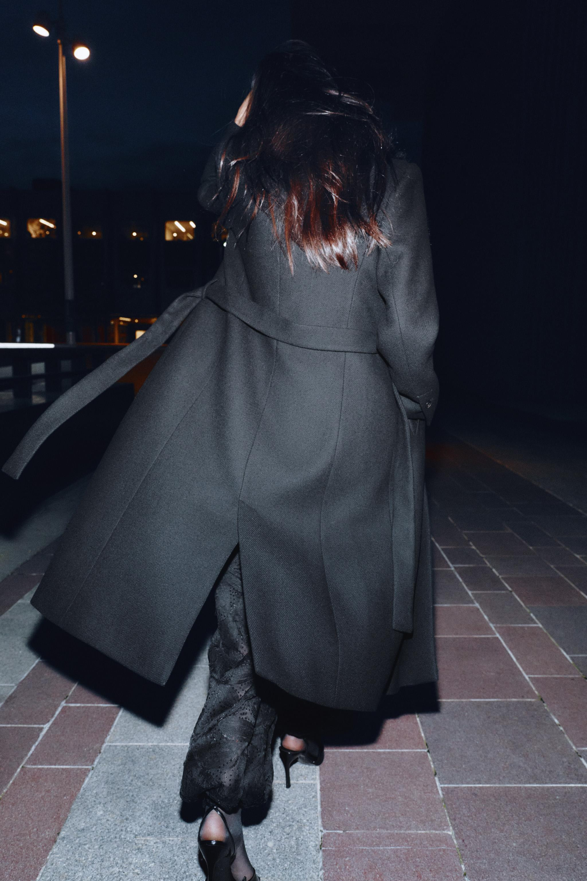 WOOL COAT WITH FAUX FUR COLLAR AND BELT | Zara UK