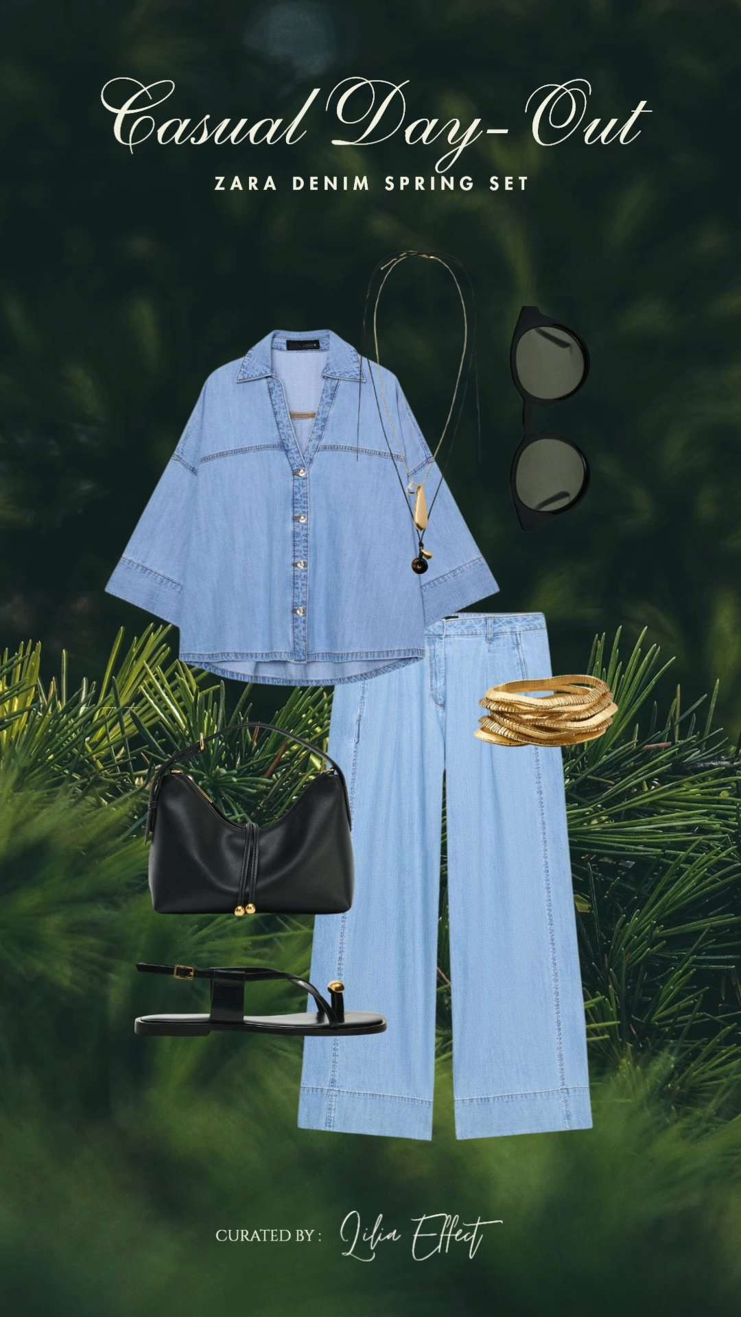 Casual day out formula I keep coming back to 💙 A Zara denim set, simple tank, comfy flats, and gold touches — effortless, relaxed, and perfect for sunny spring days.
 

 #LTKgrwm #LTKootd