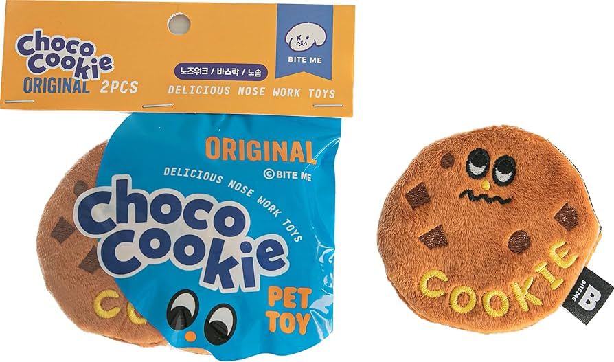 BITE ME Chocolate Cookie Nose-Work Toy (2pcs), Crinkly Plush Dog Toy, Dog Hide and Seek Interacti... | Amazon (US)