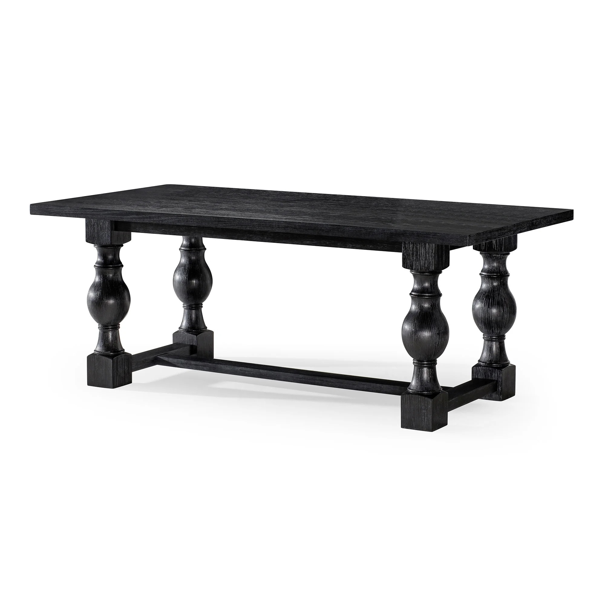 Maven Lane Leon Traditional Wooden Dining Table in Antiqued Black Finish | Walmart (US)