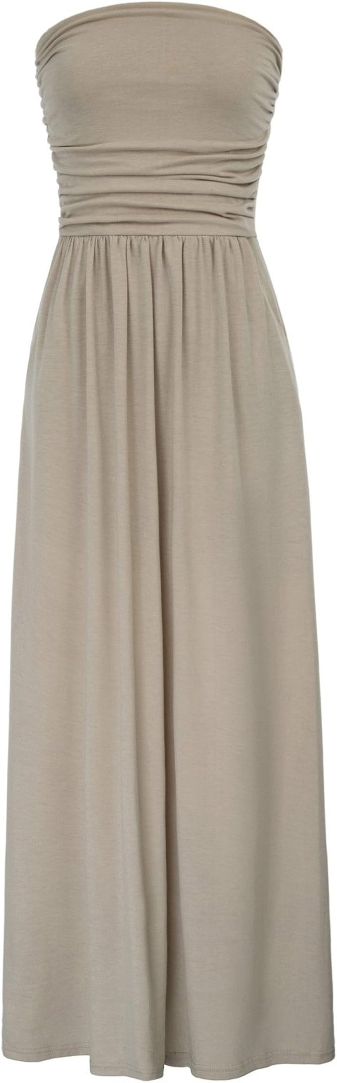 GRACE KARIN Women Strapless Casual Loose Ruched Long Maxi Dress with Pockets | Amazon (US)