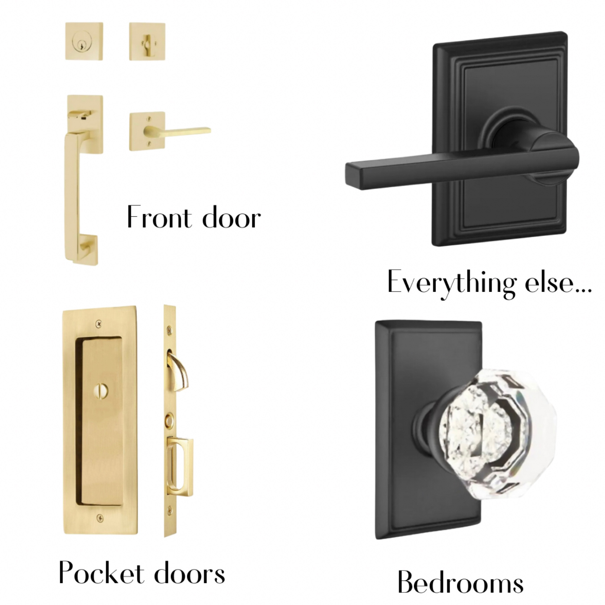 Door knob, emtek, Schlage, door lever, pocket door lock, gold, brass, matte black 

#LTKhome #LTKFind