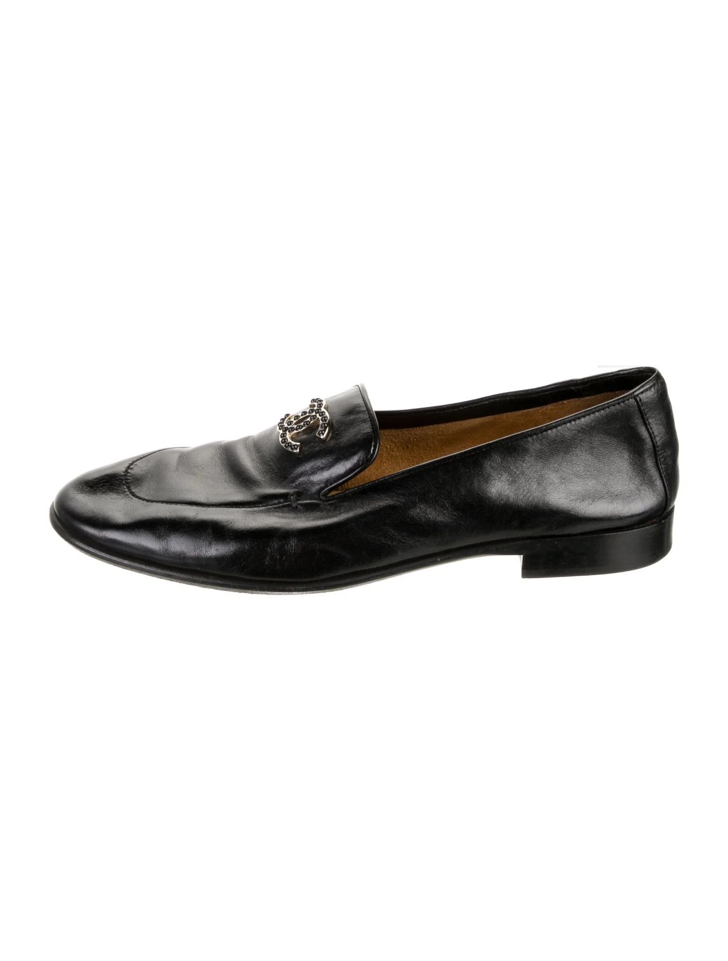 Interlocking CC Logo Leather Loafers | The RealReal