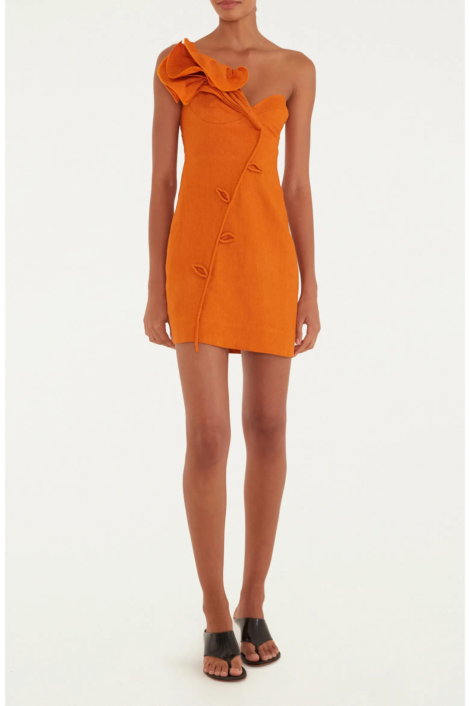 Orange Flower Euroflax™ Premium Linen Minidress (Women) | Nordstrom | Nordstrom