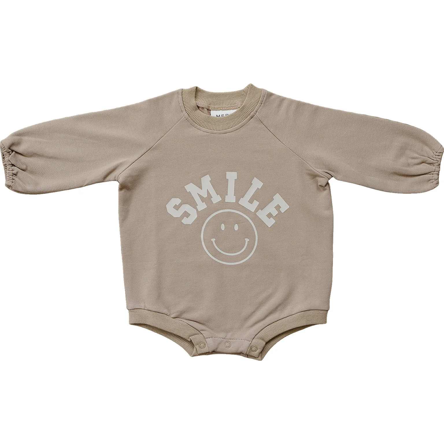 Smile French Terry Bubble Romper 6-12 | Mebie Baby