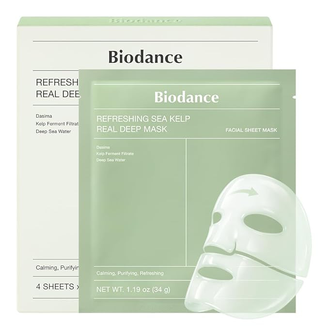 BIODANCE Refreshing Sea kelp Real Deep Mask, Overnight Hydrogel Face Mask, Calming, Oil & Sebum C... | Amazon (US)