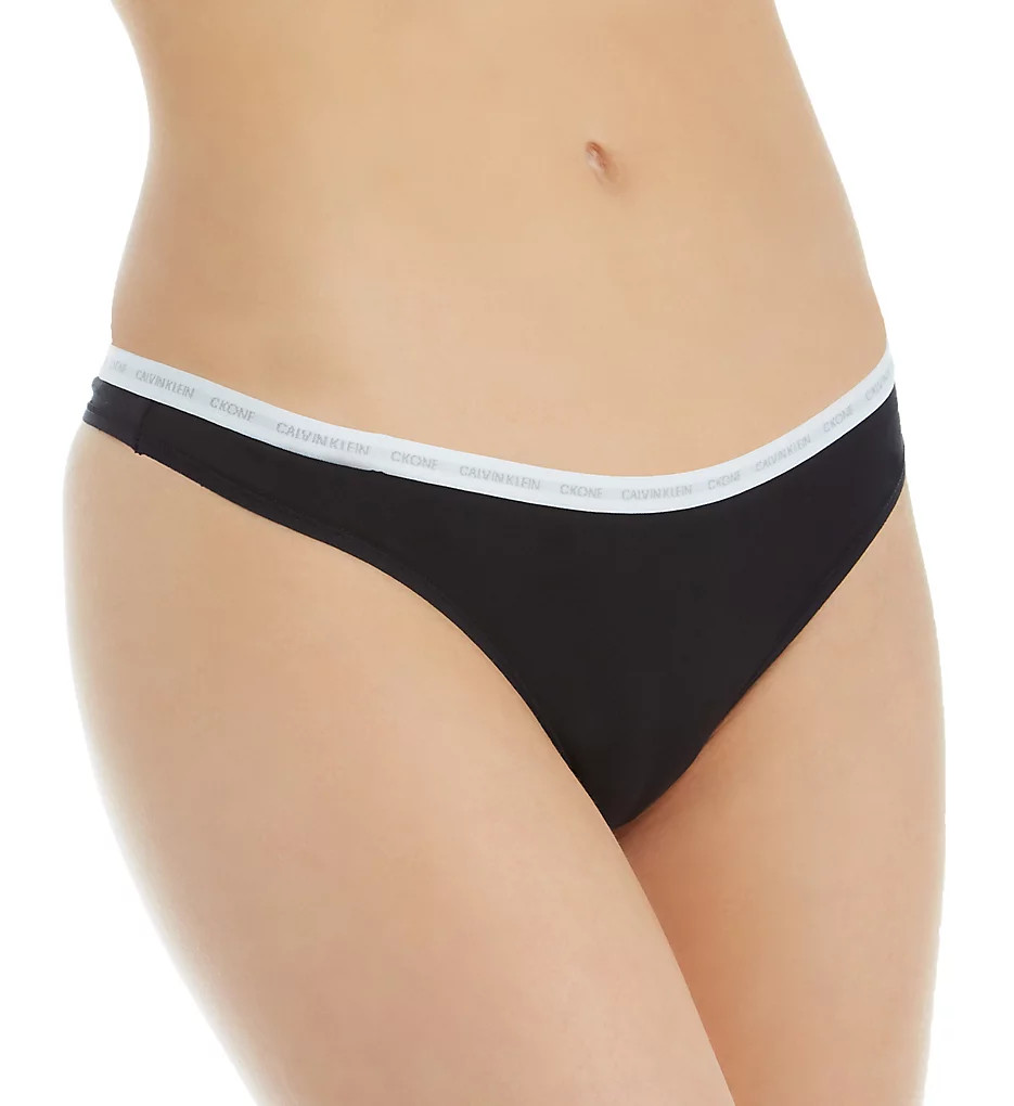 Calvin Klein Women's CK One Cotton Thong Panty in Black | Size Small | HerRoom.com | HerRoom
