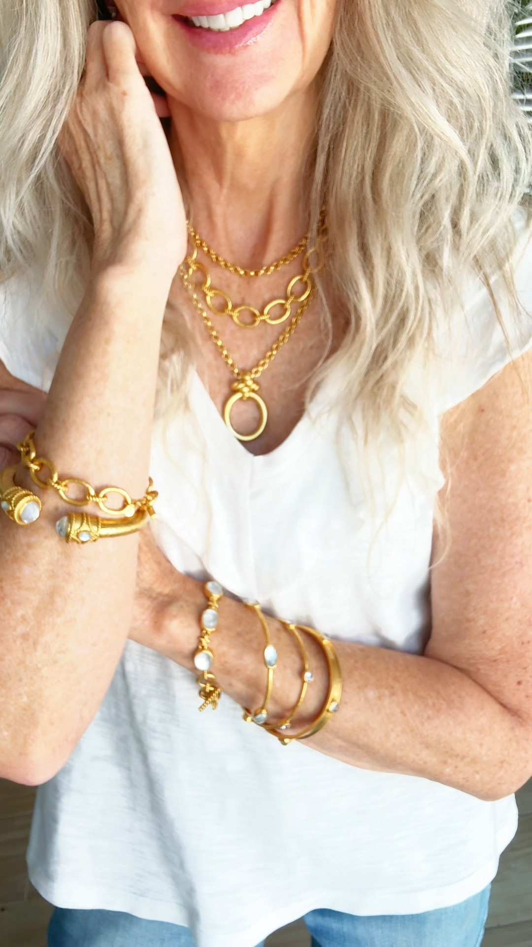 A little sparkle is always a good idea! Accessories can really make such a difference to any outfit. Adding jewelry pieces definitely brightens my day. These gold bracelet stacks are a Great gift idea or treat yourself - you don’t need a special occasion 😉 All the birthstone options & other gorgeous colors like pink & turquoise 

Follow @lynnetslifestyle on IG for more fashion, lifestyle, beauty, travel, wellness tips & inspiration 🩷
Xoxo, Lynnet

.
.
.
.
.


#giftideasforher #julievos #armcandy #goldjewelry #stackablejewelry #armparty #grwmreel #braceletstack #whatimwearingtoday #floridainfluencer #ltkstyle #chainnecklace #styletipsforwomen #accessorieslovers

#LTKGiftGuide #LTKStyleTip