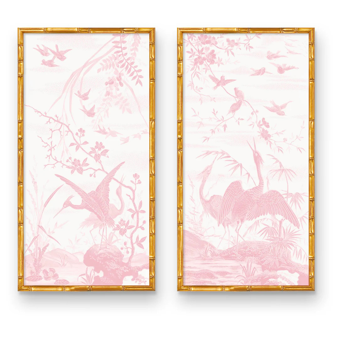 Crane Bird Panel Pair | Urban Garden Prints