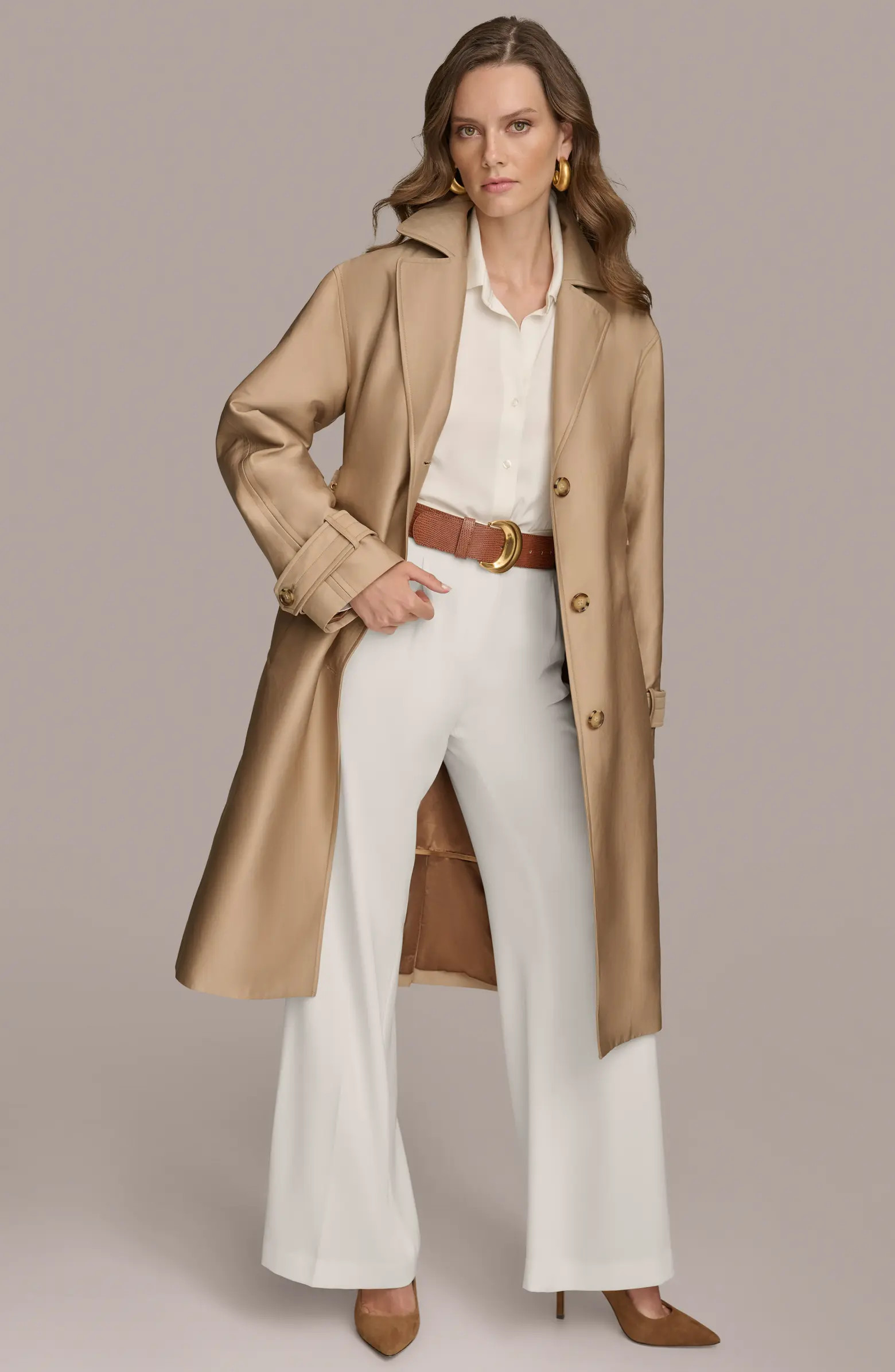 Donna Karan New York Water Resistant Single Breasted Trench Coat | Nordstrom | Nordstrom