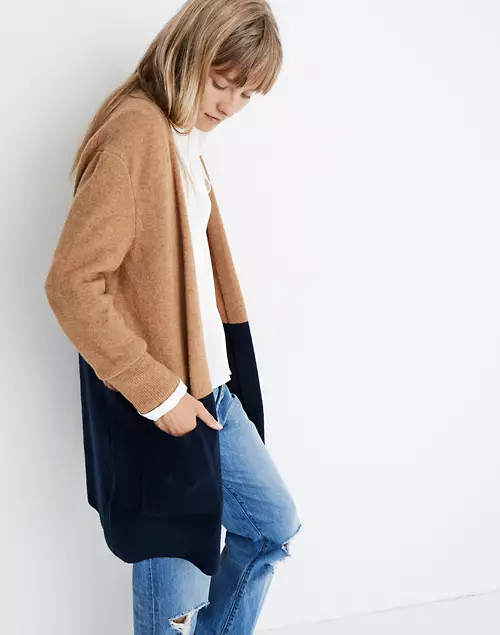 Kent Colorblock Cardigan Sweater in Coziest Yarn | Madewell