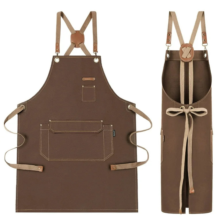 Shop Aprons for Barista Bartender Hairstylist Painting Gardening Work, Cross Back Strap Adjustabl... | Walmart (US)