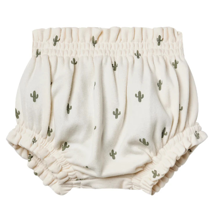 Organic Cotton Gathered Bloomer / Cactus | SpearmintLOVE