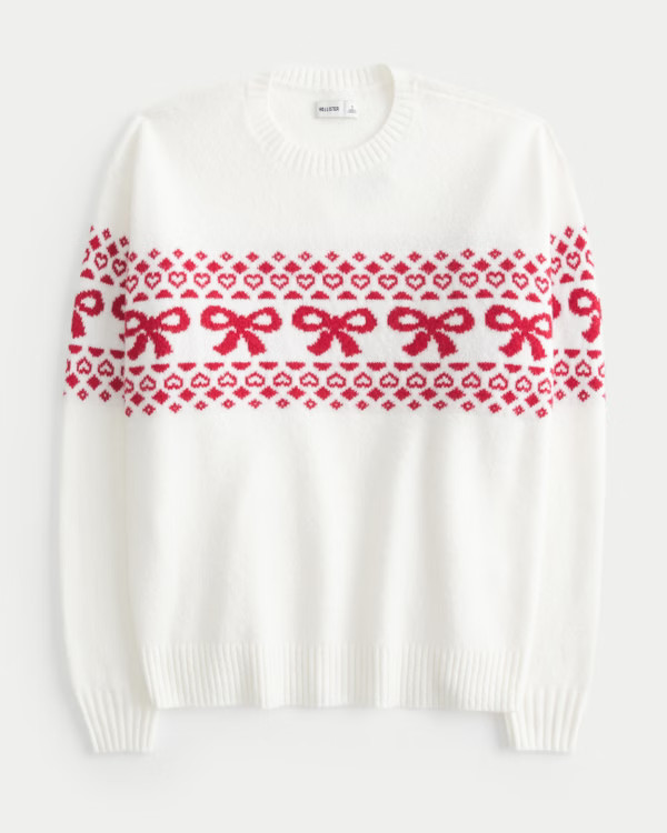 Hollister Comfy Cloud Bow Graphic Crew Sweater | Hollister (US)