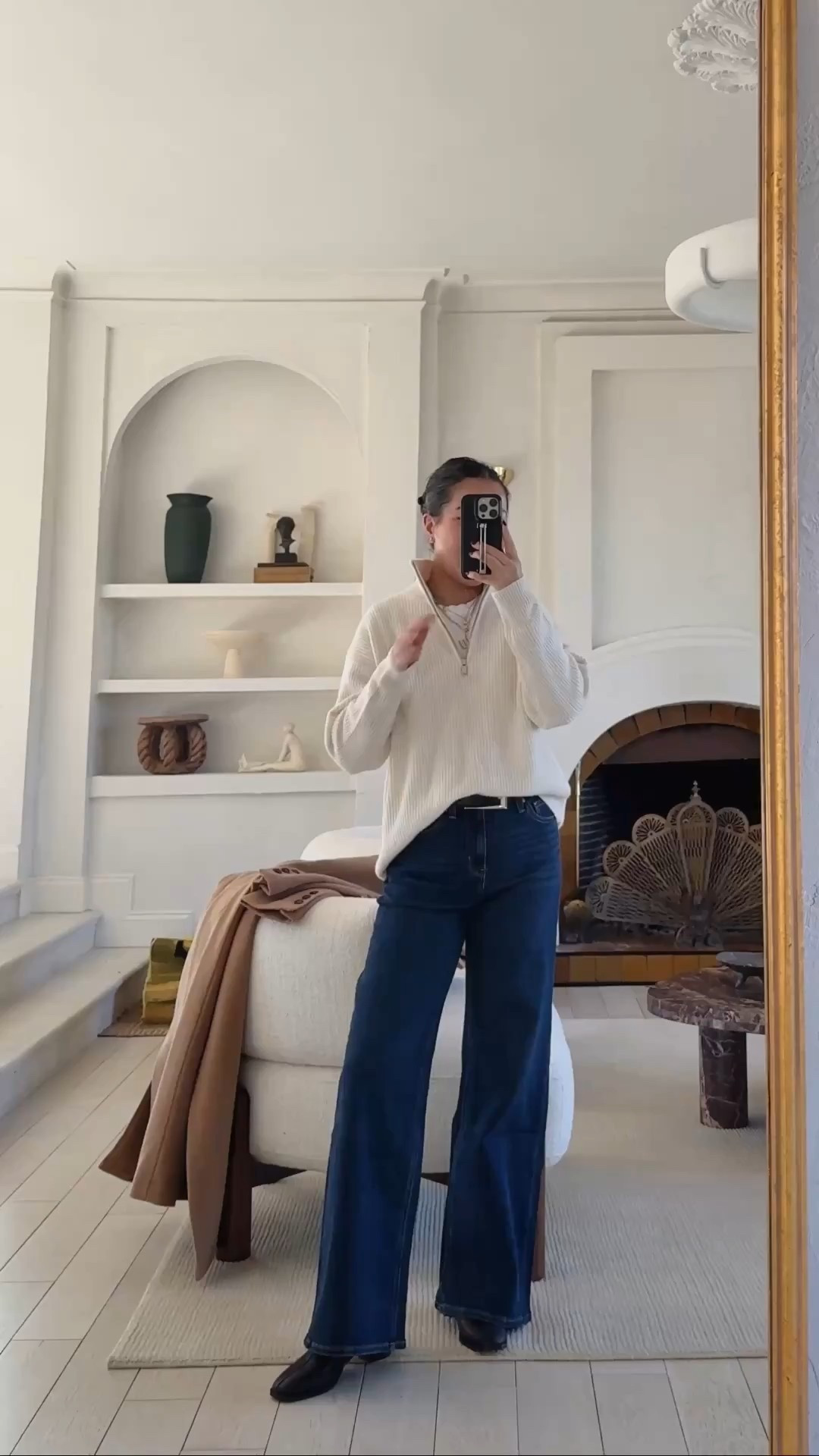 Excited for the @onequince x @erinwalsh capsule! Love this cashmere quarter zip. It's so cozy and versatile. Looks so effortless when paired with these midsection and petite-friendly jeans!

For size reference, I’m 5 ft 115 pounds and wearing a size Small in the quarter zip sweater (my tts is an XS so I’m sizing up for more room) and an 26x30 in the jeans (color Midnight Blue).



#LTKootd #LTKSeasonal #LTKPetite