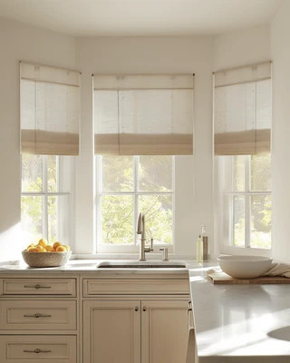 Yuki Linen Motorized Woven Shade - White | TheHues